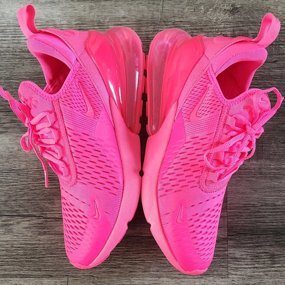 *NEAR NEW* Nike Airmax Air Max 270 Sz 8.5 Vibrant Neon Bright Hyper Triple Pink - Picture 10 of 12